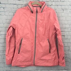 Avalanche peach pink zip up waterproof rain jacket large